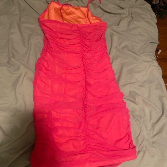 Y2K bratz pink mesh cinched dress - Picture 4 of 4